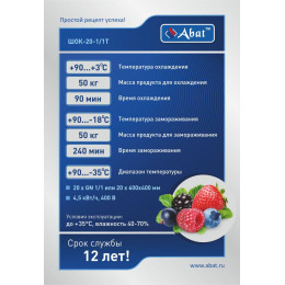Аппарат шоковой заморозки 20-и уровневый ШОК-20-1/1Т