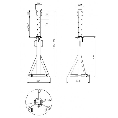 Стойка опорная KraftWell KRW85 8500 кг
