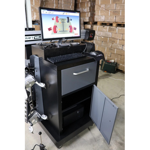 Стенд сход-развал 3D двухкамерный KraftWell KRW3DWA-II с кабинетом и стальной стойкой