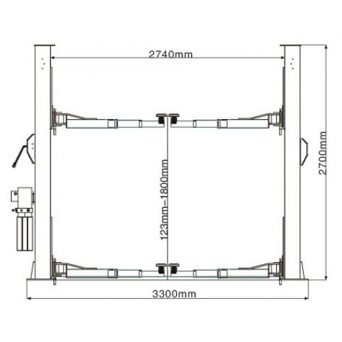 Подъемник двухстоечный электрогидравлический KraftWell KRW4ELM/220 (г/п 4000 кг)
