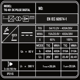 Аппарат аргонодуговой сварки FoxWeld SAGGIO TIG 401 DC PULSE DIGITAL