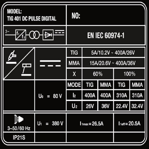 Аппарат аргонодуговой сварки FoxWeld SAGGIO TIG 401 DC PULSE DIGITAL