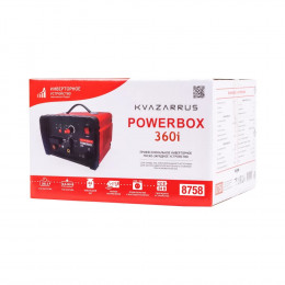 Инверторное пуско-зарядное устройство FoxWeld KVAZARRUS PowerBox 360i, таймер, цветная коробка