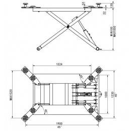 Подъемник ножничный KraftWell KRW2.7L/220 мобильный