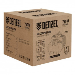 Компрессор безмасляный Denzel DLS750/6 малошумный