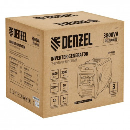 Генератор инверторный Denzel GS-3800iSE, 3,8 кВт, 230 В, закрытый корпус,электростартер