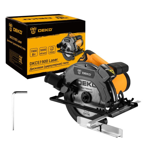 Циркулярная пила DEKO DKCS1900 Laser 1900Вт, 190мм диск, лазерный указатель