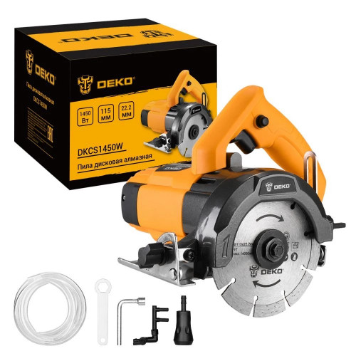 Пила дисковая алмазная DEKO DKCS1450W 115 мм, 1450 Вт, с подачей воды