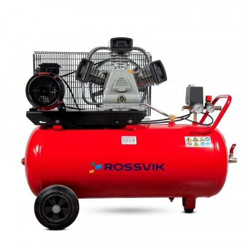Компрессор ROSSVIK СБ4/С-100.LB40В, 580л/мин, 10бар, вертикальный 100л, 380В/3кВ RAL3001 красный