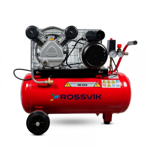 Компрессор ROSSVIK СБ4/С-50.LB24А, 360л/мин, 10бар, ресивер 50л, 220В/2,2кВт RAL3001 красный