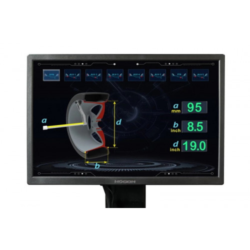 Станок балансировочный ROSSVIK VT-63, 220В (LCD, лазер, эл. линейка, УЗ) RAL3020 красный