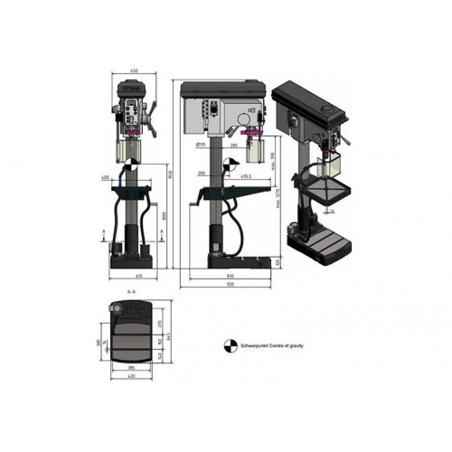 Вертикально-сверлильный станок Optimum OPTIdrill B 34HV (220В)