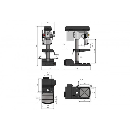 Настольный вертикально-сверлильный станок Optimum OPTIdrill DX 17V (220В)