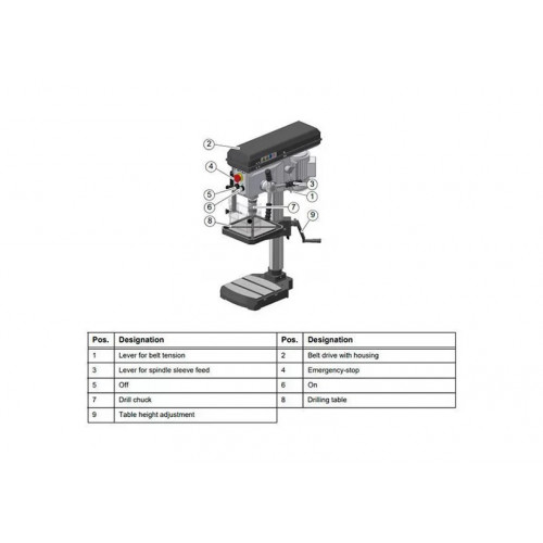 Настольный вертикально-сверлильный станок Optimum OPTIdrill B 16H (380В)