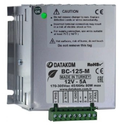 Зарядное устройство Datakom BC-125-M (12В, 5А, 220-240В)