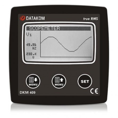 Анализатор сети Datakom DKM-409 96х96 мм, 2.9" LCD, RS-485, 2-вх, 2-вых, 31 гармоника, AC