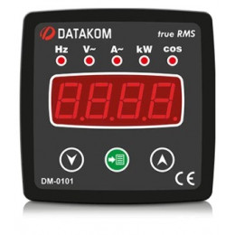 Щитовой измерительный прибор Datakom DM-0101 мультиметр, 1-фазный, 96х96
