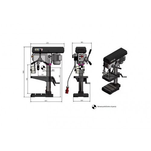 Настольный вертикально-сверлильный станок Optimum OPTIdrill B 24H (220В)