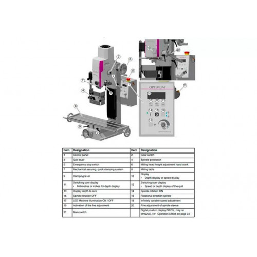 Сверлильно-фрезерный станок Optimum OPTImill MH 22V