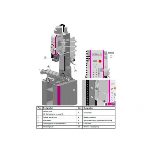 Сверлильно-фрезерный станок Optimum OPTImill MH 50G