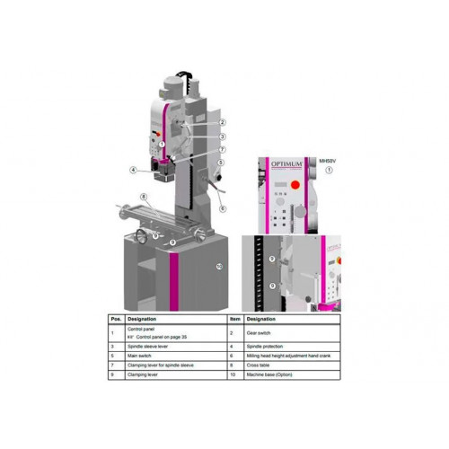 Сверлильно-фрезерный станок Optimum OPTImill MH 50V