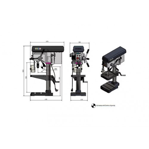 Настольный вертикально-сверлильный станок Optimum OPTIdrill B 24HV (220В)