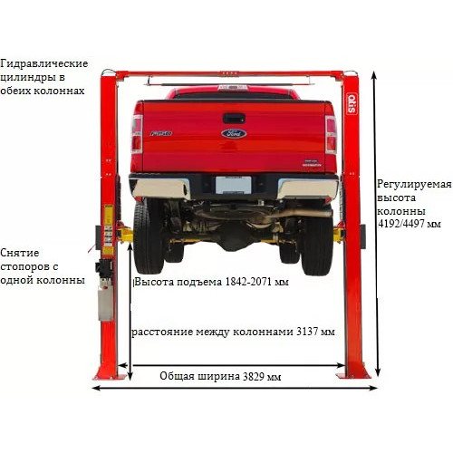 Подъемник двухстоечный ATIS A255CM