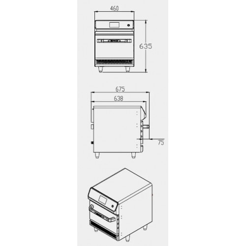 Печь СВЧ сверхбыстрая комбинированная Kocateq MWO IMPG 1200/2300 10 SC