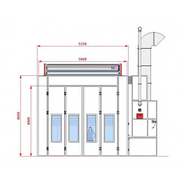 Покрасочная камера KraftWell KRW1254-MG 12 х 5 х 4 м, 60 000 м3/ч