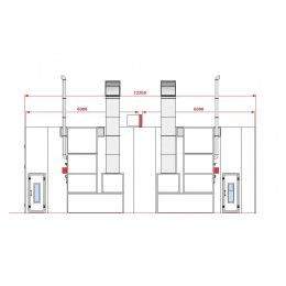 Покрасочная камера KraftWell KRW1254-MG 12 х 5 х 4 м, 60 000 м3/ч