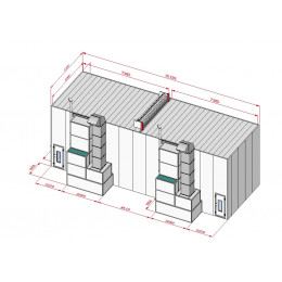 Покрасочная камера KraftWell KRW1555-MD 15 х 5 х 5 м, 84 000 м3/ч