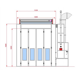 Покрасочная камера KraftWell KRW1655-MG 16 х 5 х 5 м, 88 000 м3/ч