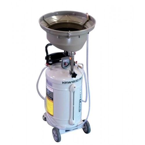Установка для слива и откачки масла/антифриза KraftWell KRW1832.80 с круглой подъемной ванной, мобильная