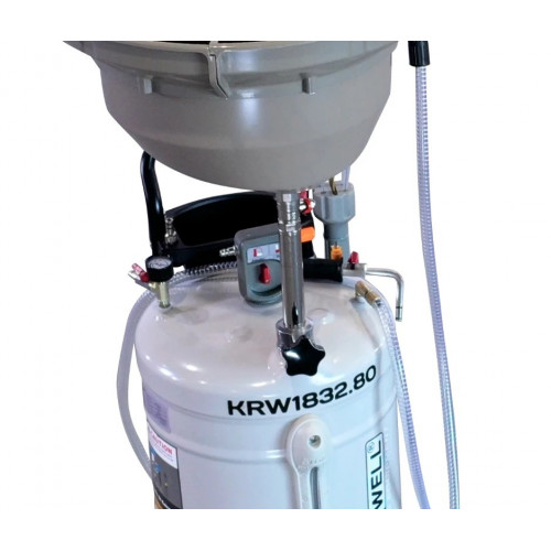Установка для слива и откачки масла/антифриза KraftWell KRW1832.80 с круглой подъемной ванной, мобильная