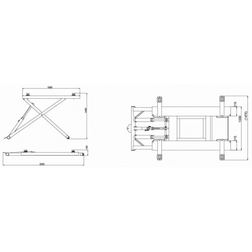 Подъемник ножничный KraftWell KRW2.7 (г/п 2700 кг, мобильный)
