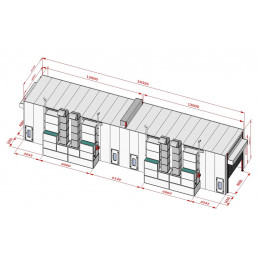 Покрасочная камера KraftWell KRW2455-TRMG 24 х 5 х 4,9 м, 120 000 м3/ч