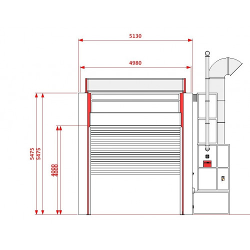 Покрасочная камера KraftWell KRW2455-TRMG 24 х 5 х 4,9 м, 120 000 м3/ч