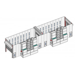 Покрасочная камера KraftWell KRW2455-TRMG 24 х 5 х 4,9 м, 120 000 м3/ч