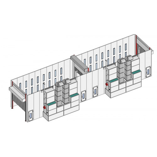 Покрасочная камера KraftWell KRW2455-TRMG 24 х 5 х 4,9 м, 120 000 м3/ч