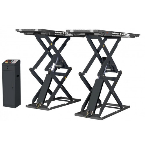Подъёмник ножничный KraftWell KRW350SF (г/п 3500 кг, напольный, короткий)