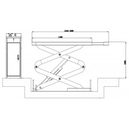 Подъёмник ножничный KraftWell KRW360SU (г/п 3600 кг, заглубляемый)