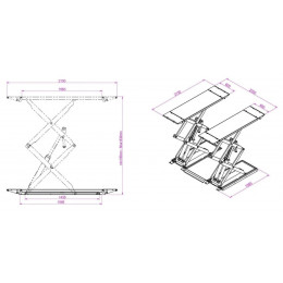 Подъемник ножничный KraftWell KRW3FS/220 (г/п 3000 кг, напольный)