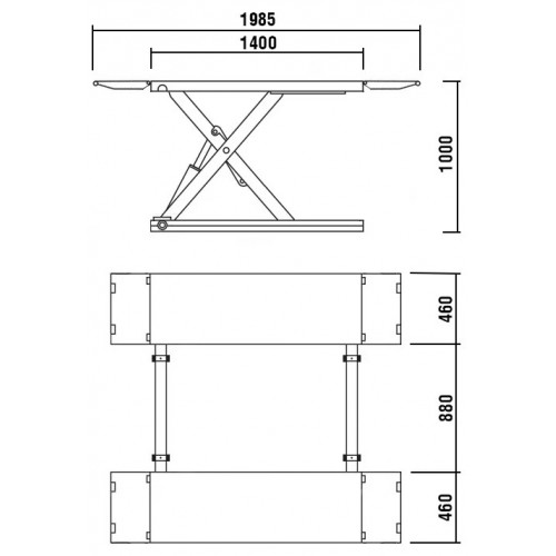 Подъёмник ножничный KraftWell KRW3TN/220 (г/п 3000 кг, шиномонтажный, короткий)