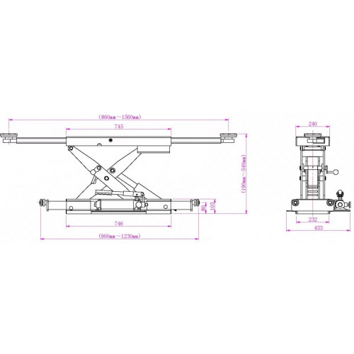 Траверса с ручным приводом KraftWell KRWJ2N (г/п 2000 кг)