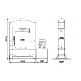 Пресс 100 т. c электроприводом KraftWell KRWPR100E