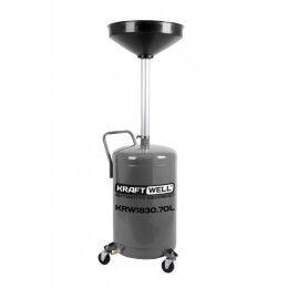 Установка для слива масла/антифриза KraftWell KRW1830.70L с круглой подъемной ванной, мобильная, объем 70 л