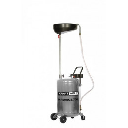 Установка для слива масла/антифриза KraftWell KRW1803.70L с круглой подъемной ванной, мобильная, объем 70 л