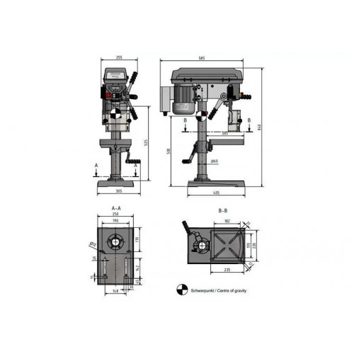 Настольный вертикально-сверлильный станок Optimum OPTIdrill D 17Pro