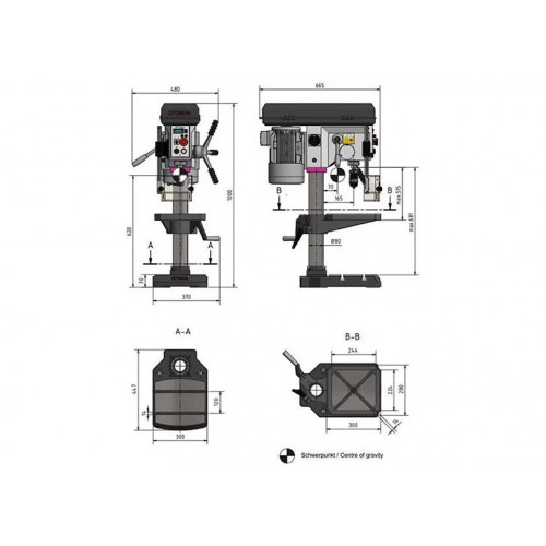Настольный вертикально-сверлильный станок Optimum OPTIdrill DH 24BV (380В)