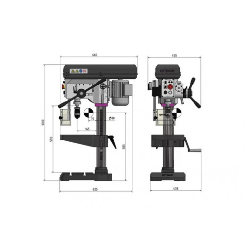 Настольный вертикально-сверлильный станок Optimum OPTIdrill DH 28FT (380В)